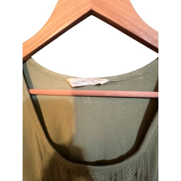 Old Navy Y2K Olive Green Cap Sleeve Top Size S - Picture 2 of 4